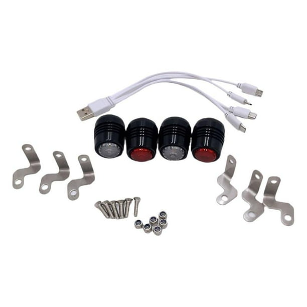 Electric Skateboard Front and Back Lights for Longboards Scooters USB Rechargeable Headlights Taillights SM SunniMix 4pcs LED Skateboard Lights